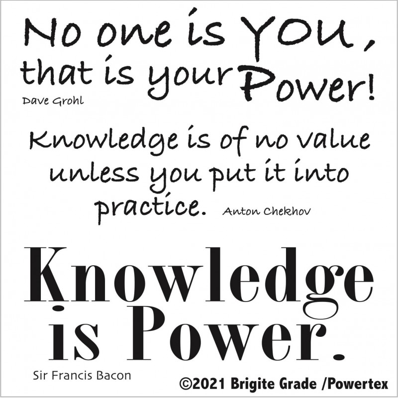 Knowledge is Power 15x15 cm