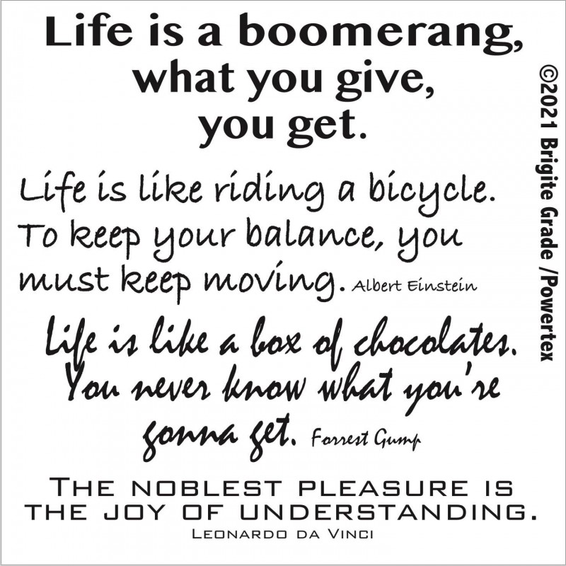 Life is a boomerang 15x15 cm