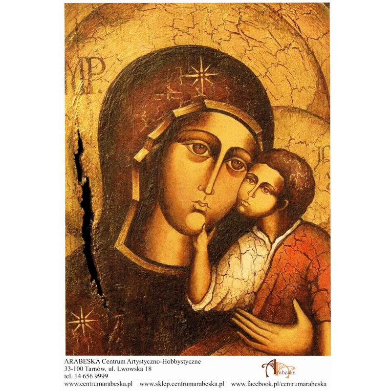 Papier ryżowy Arabeska – Ikona Matki Boskiej z Dzieciątkiem, wzór 2, format A4