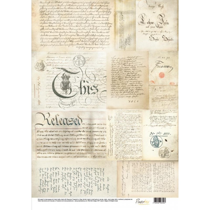 Papier jedwabny - stare ręczne pismo